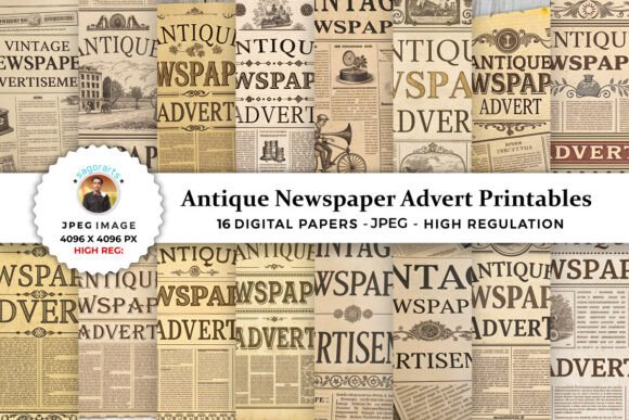 Download Antique Newspaper Advert Printables - Advert Collection