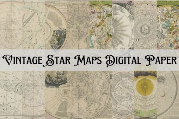 Download Vintage Star Maps Digital Paper - Premium Resources