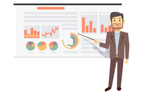 Download Man Showing Financial Business Infograph - Financial Collection