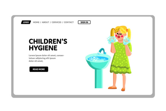 Download Girl Wash Hands with Soap Children - Wash hands Collection